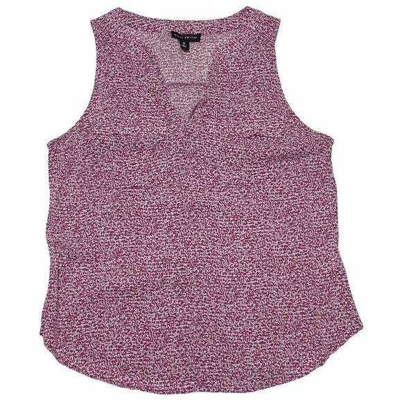 WILLI Smith Purple & Pink Printed Sleeveless Split Neck Button Down Blouse - Picture 5 of 11